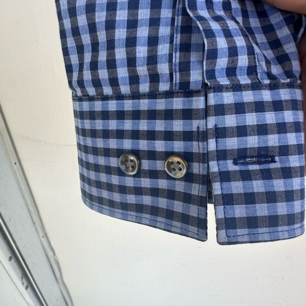 William Rast Slim Fit 16-16 1/2, 36/37 sleeves Blue Checkered Button-Up Shirt